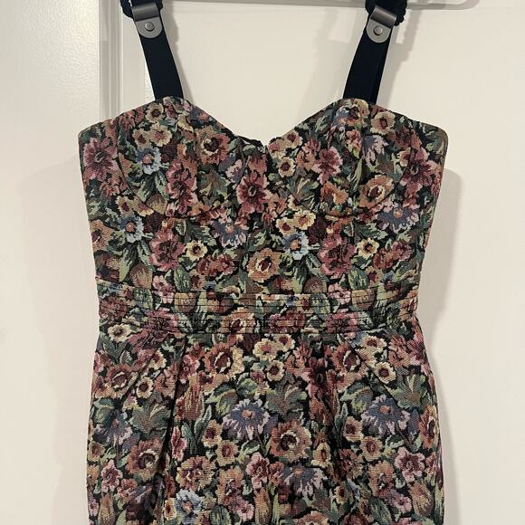 BCBG Generation Women's Mini Dress Multicolor Floral Zipper Size 4 - Picture 4 of 11